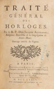 Couverture : Traité général des horloges